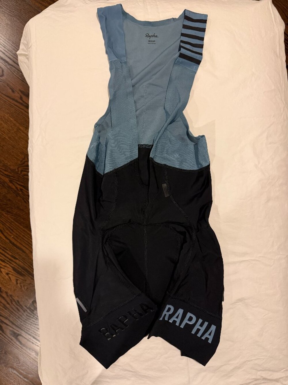 Rapha Pro Team Bib Shorts Men's Medium Blue Black Like New Cycling